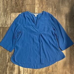 Tommy Bahama Royal Blue V-Neck Blouse